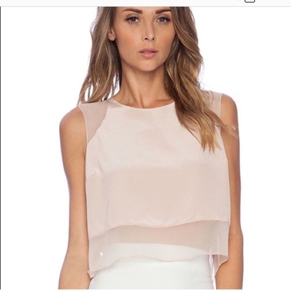 ELIZABETH And JAMES Elegant Cream Sleeveless Crop Top - Picture 13 of 14